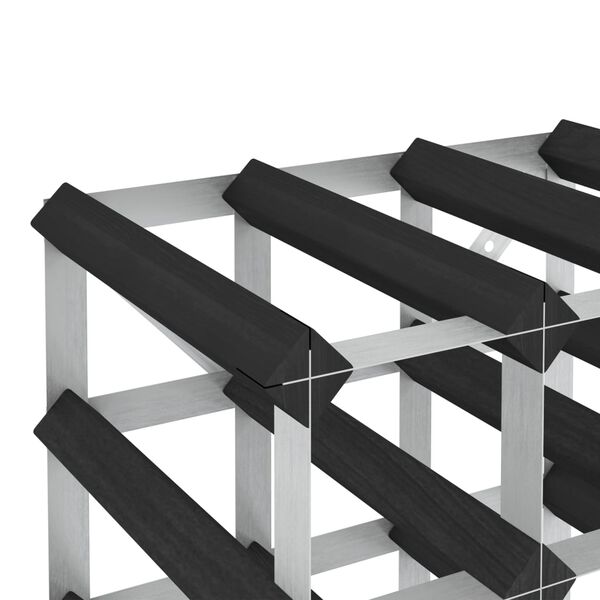 vidaXL Ραφιέρα/Σταντ Κρασιών για 20 Φιάλες Μαύρη Μασίφ Ξύλο Πεύκου