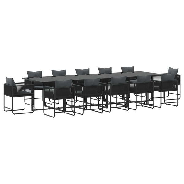 vidaXL Σέτ φαγητού για κήπο 13 pcs Μαύρο Ατσάλι