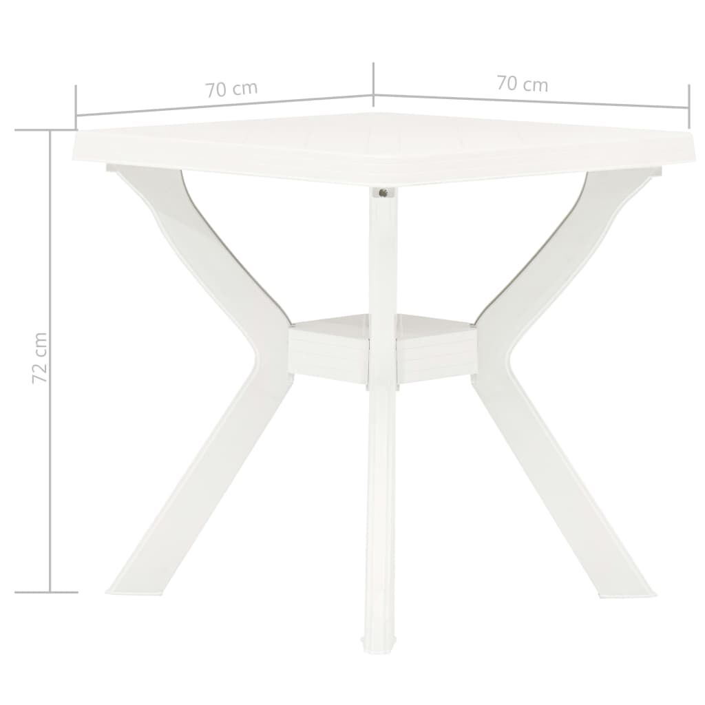 vidaXL Τραπέζι Bistro Λευκό 70 x 70 x 72 εκ. Πλαστικό