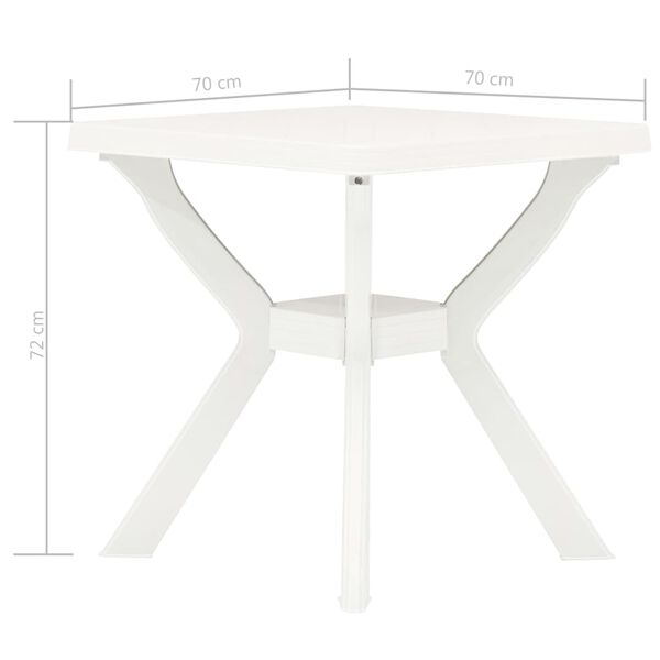 vidaXL Τραπέζι Bistro Λευκό 70 x 70 x 72 εκ. Πλαστικό