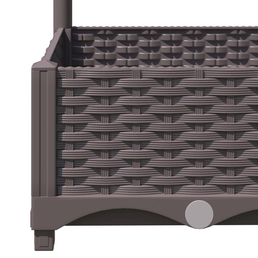 vidaXL Ζαρντινιέρα Κήπου με Καφασωτό Καφέ 120x120x121,5 εκ. από PP