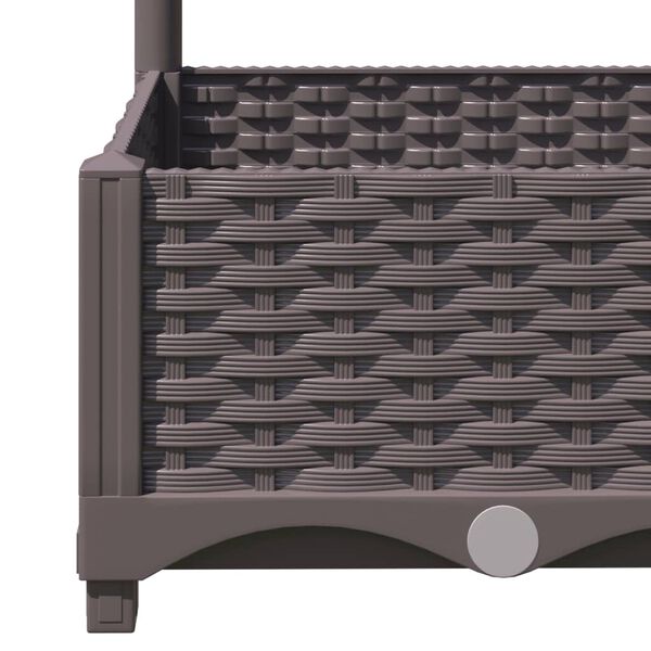 vidaXL Ζαρντινιέρα Κήπου με Καφασωτό Καφέ 120x120x121,5 εκ. από PP