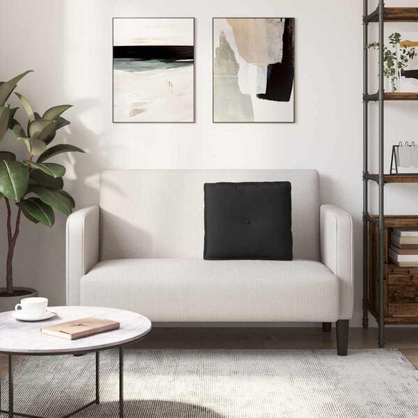 vidaXL Μαξιλάρι Πλάτης Μαύρο 50 x 45 εκ. Ύφασμα Μικροΐνας