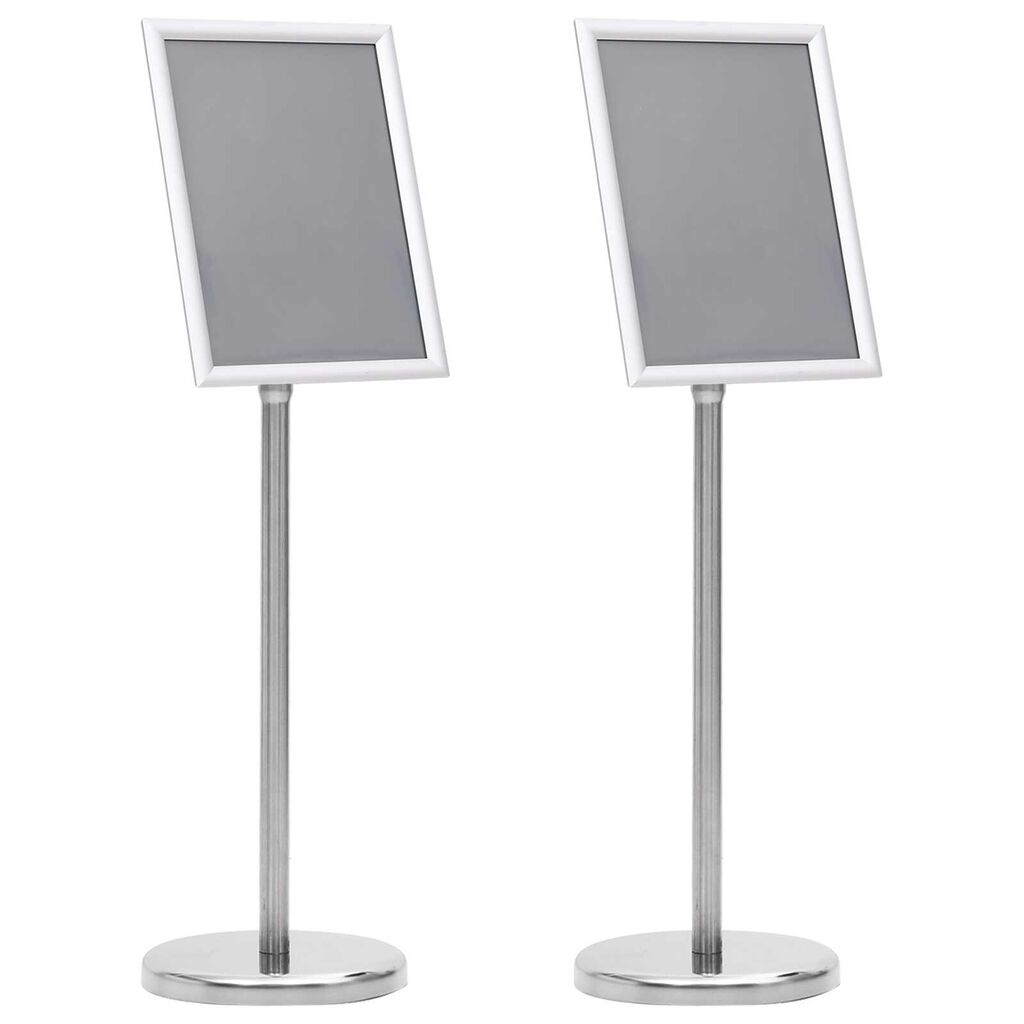 vidaXL Βάσεις Αφισών 2 pcs Ασημί 32.5x 24 x 78 εκ Κράμα Αλουμινίου