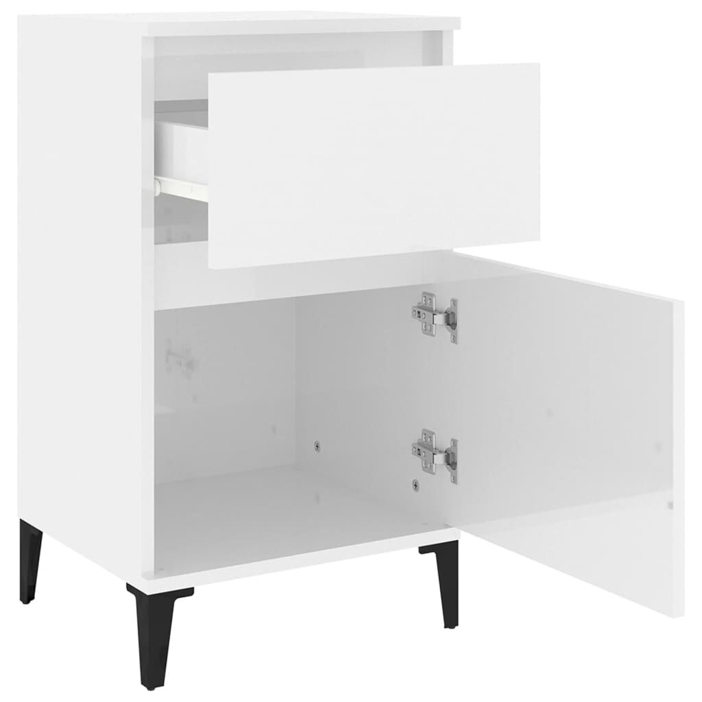 vidaXL Κομοδίνα 2 τεμ. Γυαλιστερό Λευκό 40x35x70 εκ.