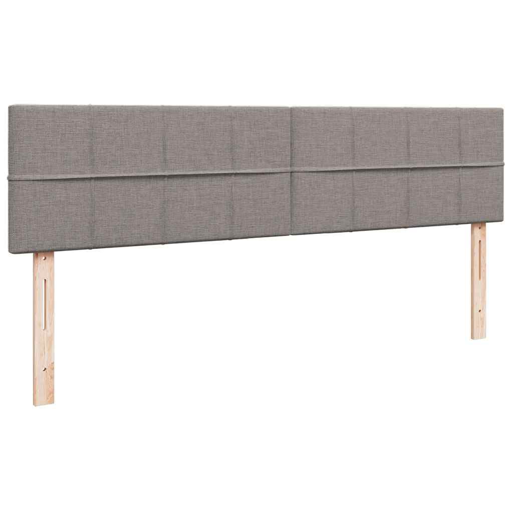vidaXL Οθωμανικό κρεβάτι με στρώματα & LEDs Taupe 200x200cm ύφασμα