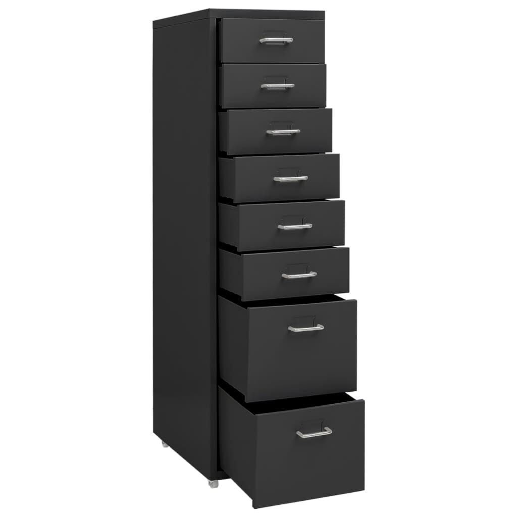 vidaXL Αρχειοθήκη Φορητή Ανθρακί 28 x 41 x 109 εκ. Μεταλλική