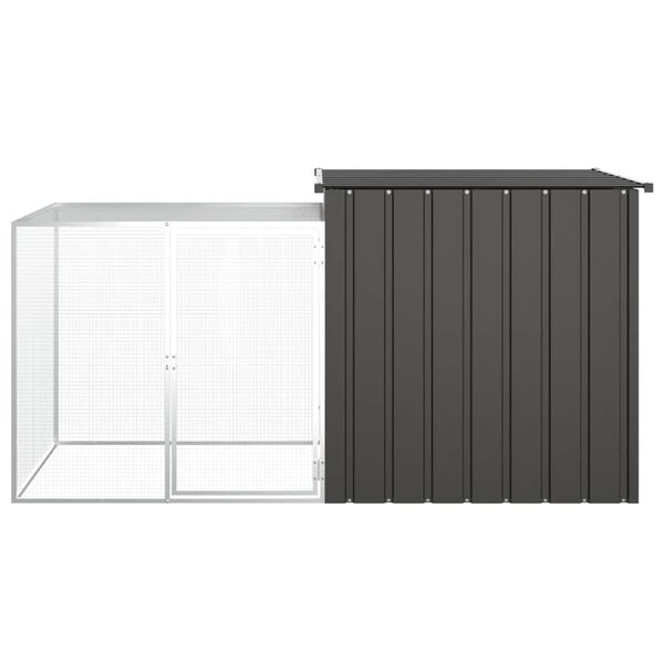 vidaXL Κλουβί Κουνελιών Ανθρακί 200x91x100 εκ. από Γαλβανισμένο Χάλυβα