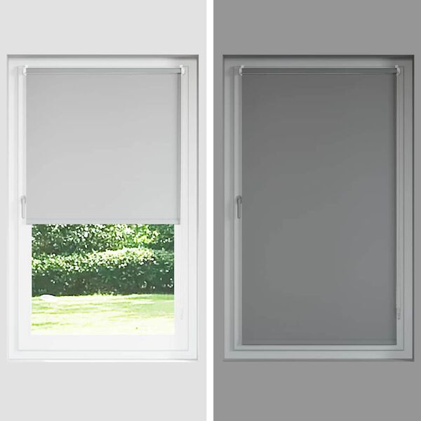 vidaXL Ρολέρ Μπλακάουτ ανοιχτό γκρι 40x130 cm Πλάτος υφάσματος 35,7cm