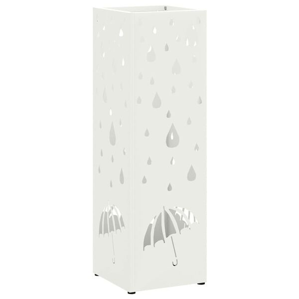 vidaXL Σχέδιο & βάση αποθήκευσης Λευκό 15.5 x 15.5 x 49 εκ Μέταλλο