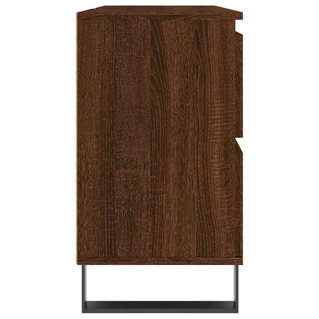 vidaXL Ντουλάπι Μπάνιου Καφέ Δρυς 80 x 33 x 60 εκ. Επεξεργασμένο Ξύλο