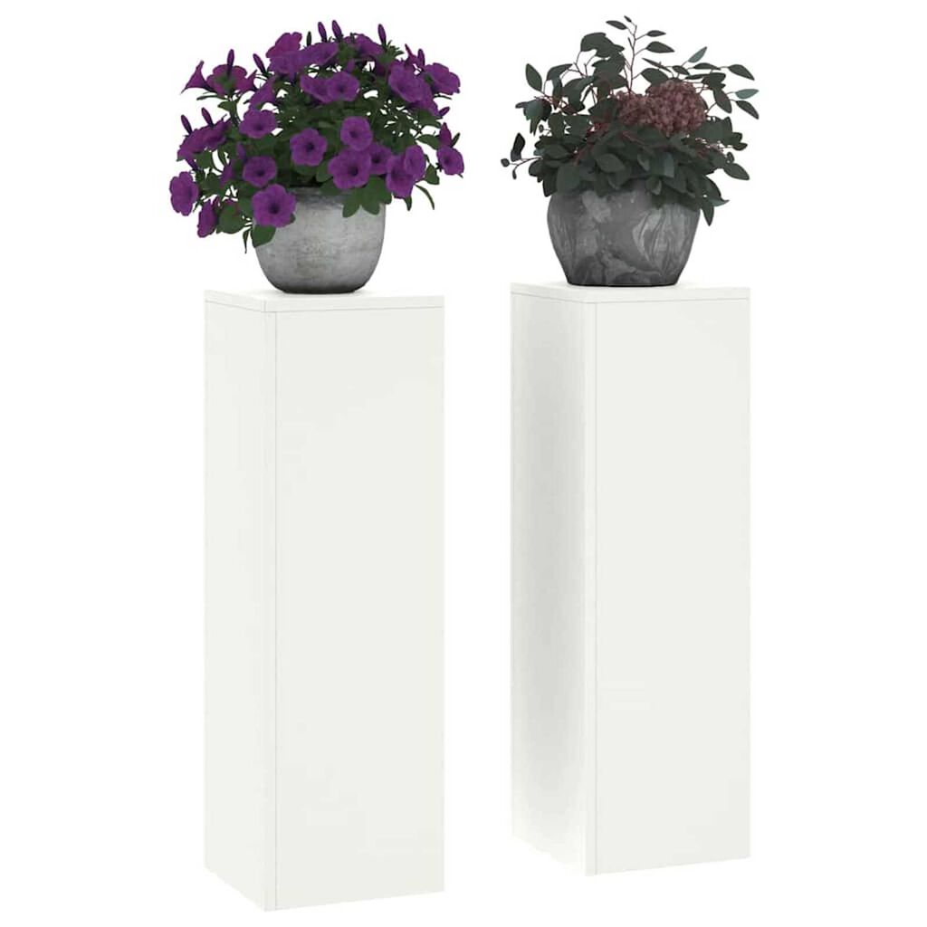 vidaXL Στήριξη φυτών 2 pcs Λευκό 24 x 24 x 75 εκ. Ατσάλι