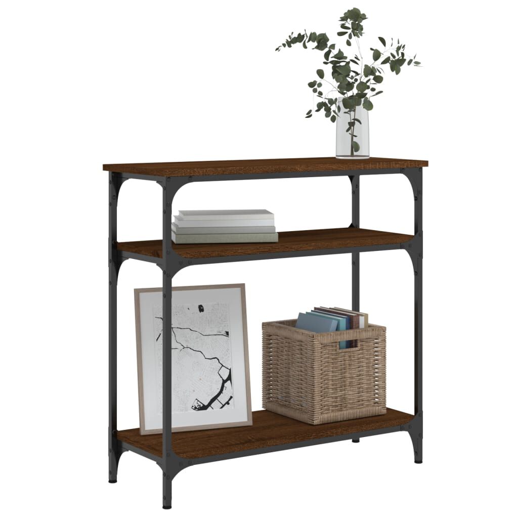 vidaXL Τραπέζι Κονσόλα Καφέ Δρυς 75x29x75 εκ. Επεξεργασμένο Ξύλο