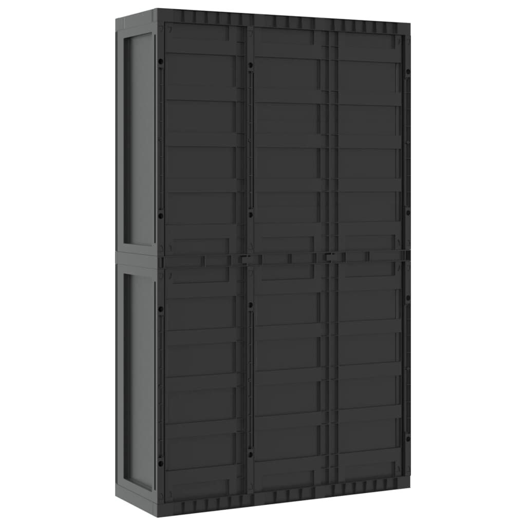 vidaXL Ντουλάπι Αποθ. Εξ. Χώρου Μαύρο 97x37x165εκ. Πολυπροπυλένιο