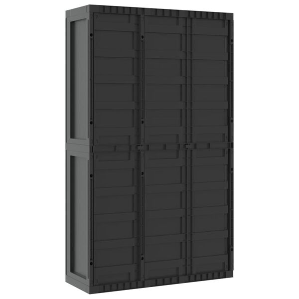 vidaXL Ντουλάπι Αποθ. Εξ. Χώρου Μαύρο 97x37x165εκ. Πολυπροπυλένιο