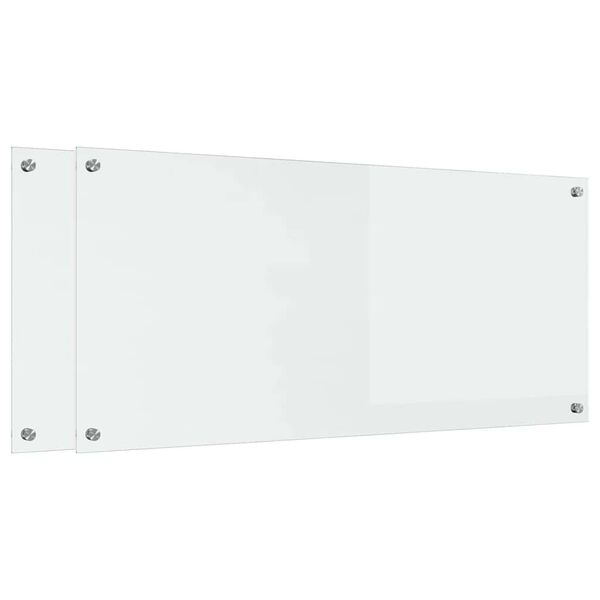 vidaXL Πίσω Πάνελ Κουζίνας 2 pcs Διαφανές 110 x 50 cm σκληρυμένο γυαλί