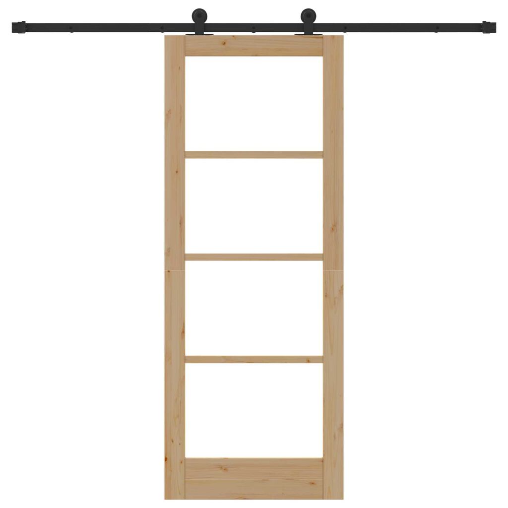 vidaXL Συρόμενη Πόρτα ORKDAL Καφέ 78 x 202 εκ. Ξύλο και μέταλλο