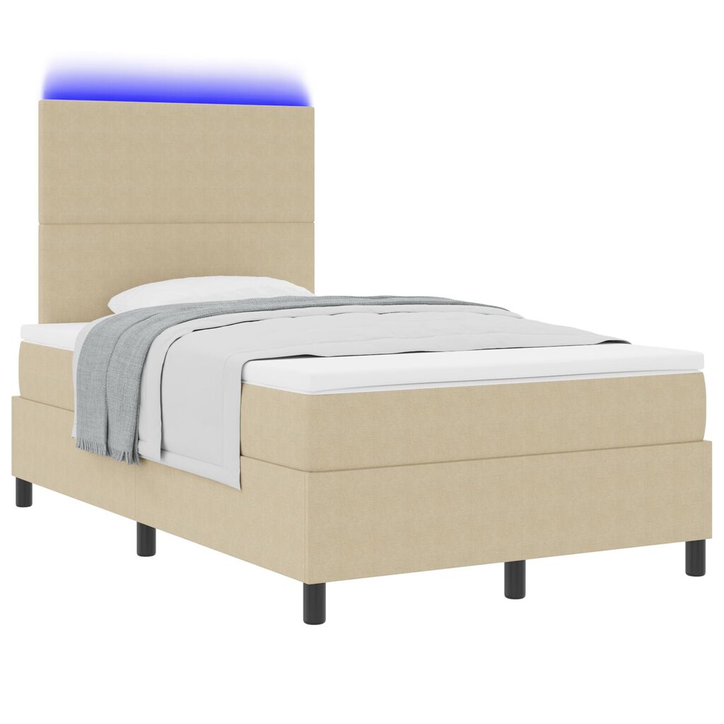 vidaXL Κρεβάτι με Σπαστό Στρώμα & LED Φως Γκρι Μπλέ 120x200 εκ. Βελούδο