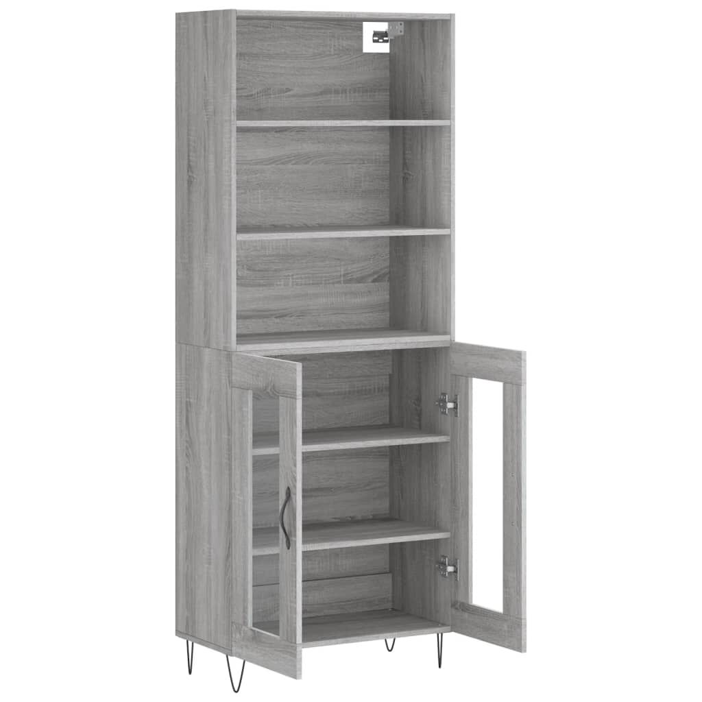 vidaXL Ντουλάπι Γκρι Sonoma 69,5 x 34 x 180 εκ. Επεξεργασμένο Ξύλο