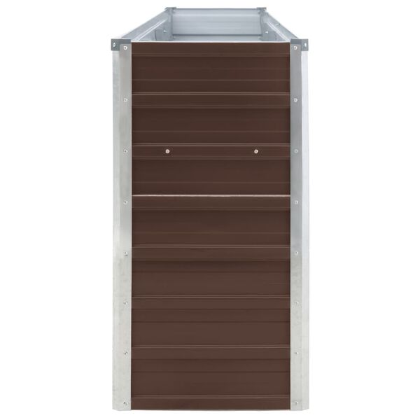 vidaXL Ζαρντινιέρα Ψηλή Καφέ 320 x 40 x 77 εκ. Γαλβανισμένος Χάλυβας