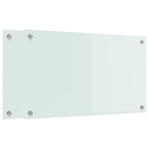 vidaXL Πίσω Πάνελ Κουζίνας 2 pcs Λευκό 70 x 40 cm σκληρυμένο γυαλί