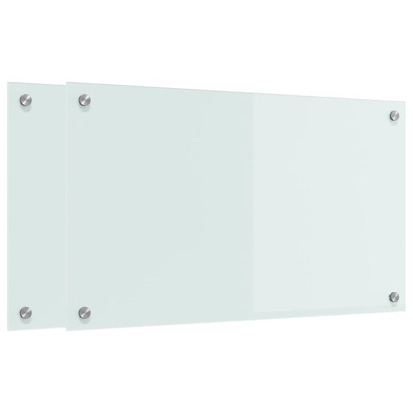 vidaXL Πίσω Πάνελ Κουζίνας 2 pcs Λευκό 70 x 40 cm σκληρυμένο γυαλί