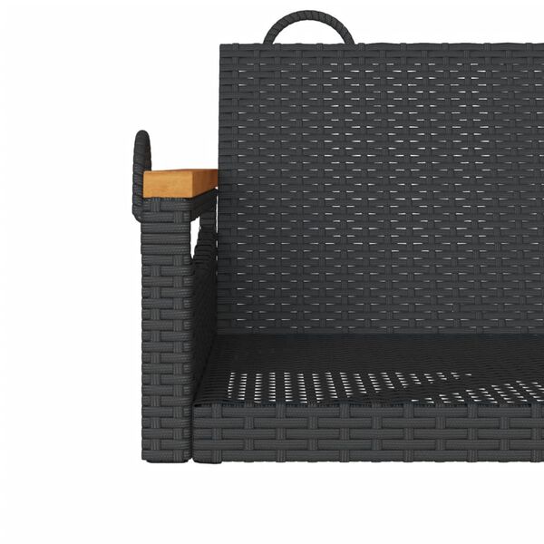 vidaXL Παγκάκι Κούνια Μαύρο 63 x 62 x 40 εκ. από Συνθετικό Ρατάν