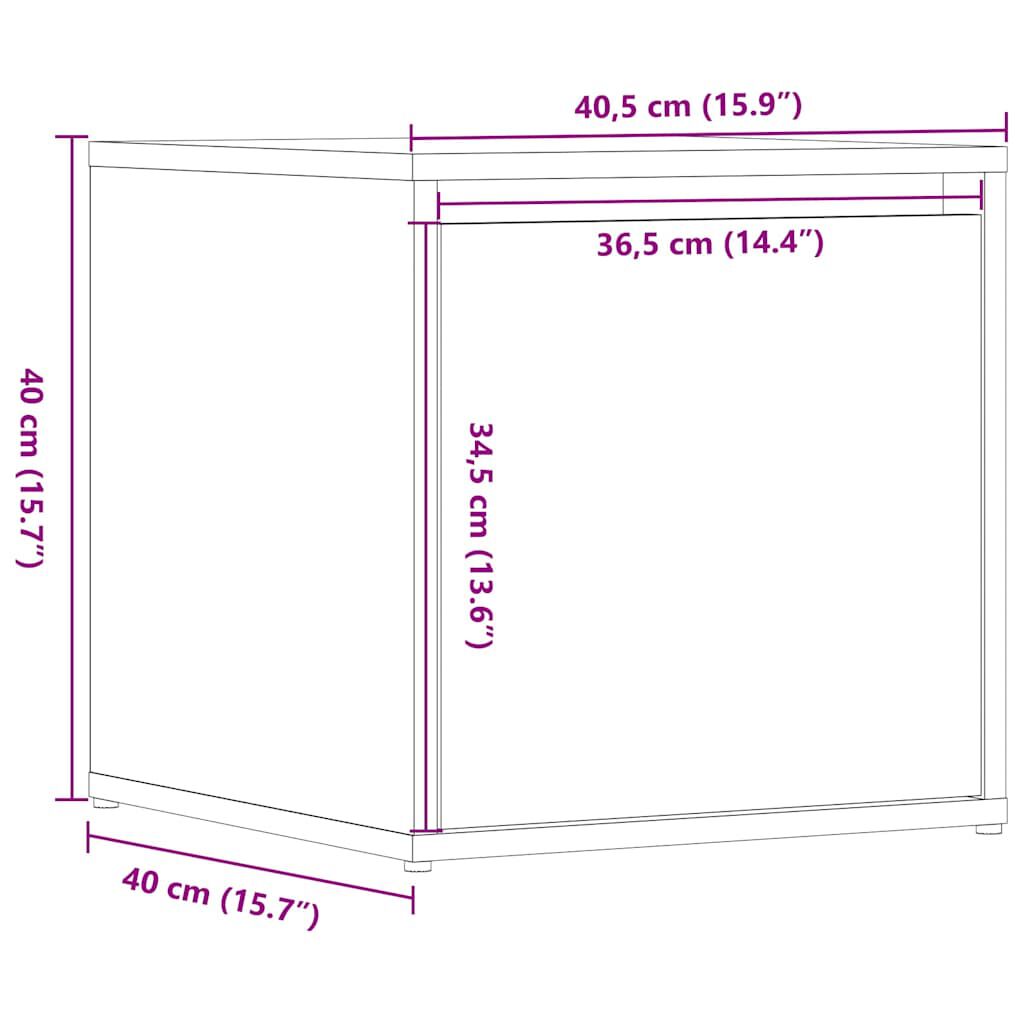 vidaXL Συρτάρι Box Artisan Δρυς 40,5x40x40 cm Ξύλο μηχανής