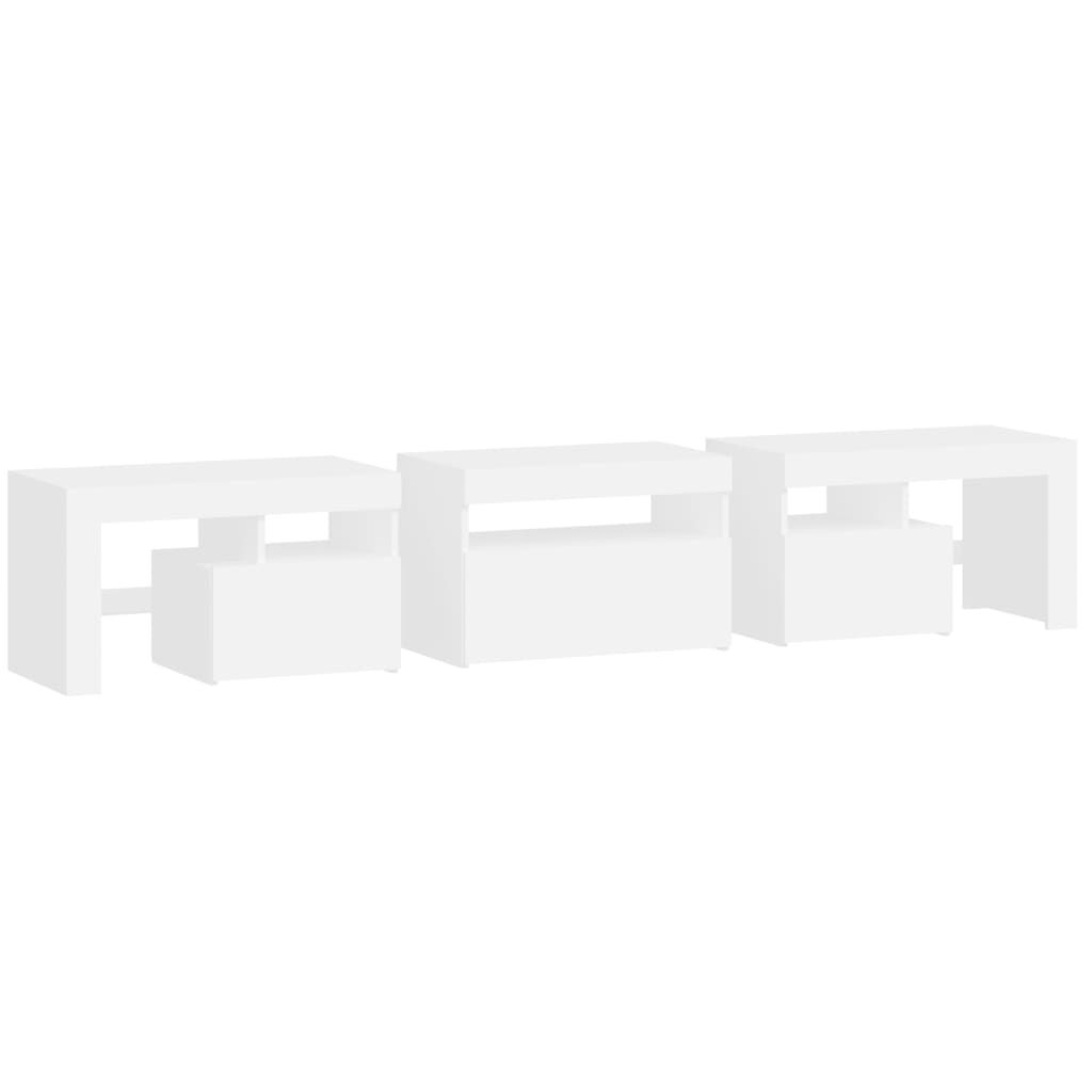 vidaXL Έπιπλο Τηλεόρασης με LED Λευκό 200 x 36,5 x 40 εκ.