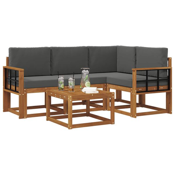 vidaXL &Sigma;&epsilon;&iota;&rho;ά &Kappa;&alpha;&nu;&alpha;&pi;έ &Epsilon;&xi;&omega;&tau;&epsilon;&rho;&iota;&kappa;&omicron;ύ &mu;&epsilon; &mu;&alpha;&xi;&iota;&lambda;ά&rho;&iota; 5 pcs &Phi;&upsilon;&sigma;&iota;&kappa;ό &kappa;&alpha;&iota; &Alpha;&nu;&theta;&rho;&alpha;&kappa;ί