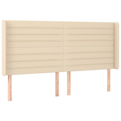 vidaXL Κεφαλάρι με Πτερύγια Κρεμ 203x16x118/128 εκ. Υφασμάτινο