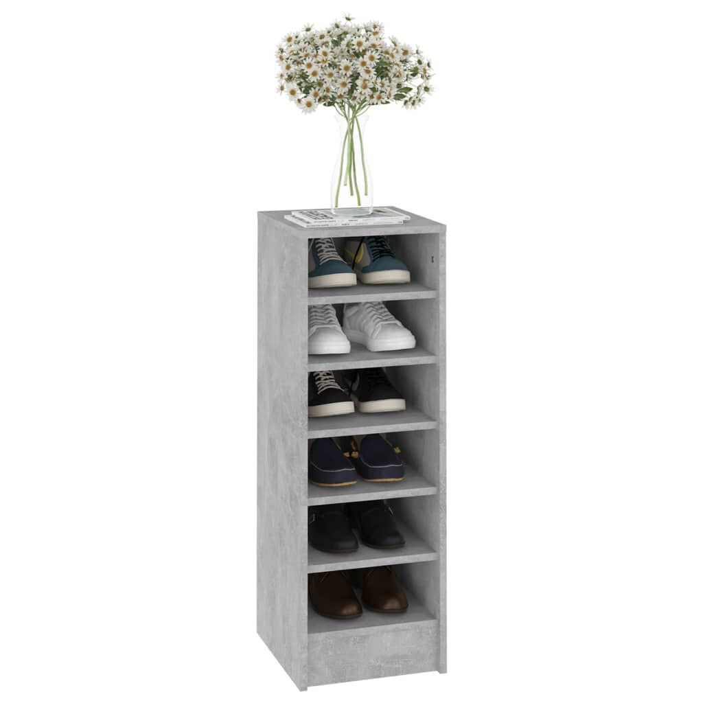 vidaXL Παπουτσοθήκη Γκρι Σκυροδέματος 31,5x35x90 εκ. από Επεξ. Ξύλο