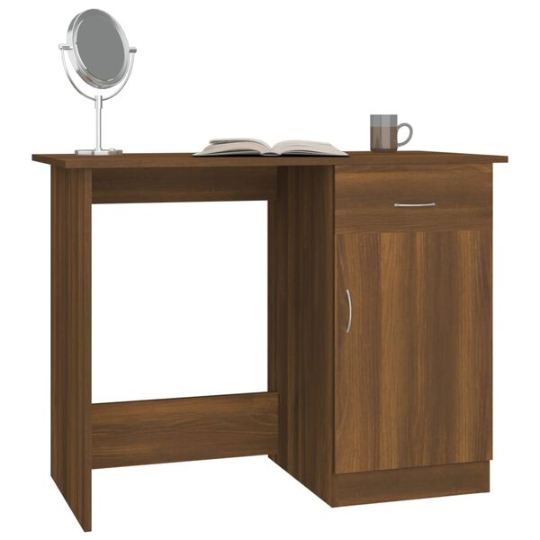 vidaXL Γραφείο Καφέ Δρυς 100x50x76 εκ. από Επεξεργασμένο Ξύλο