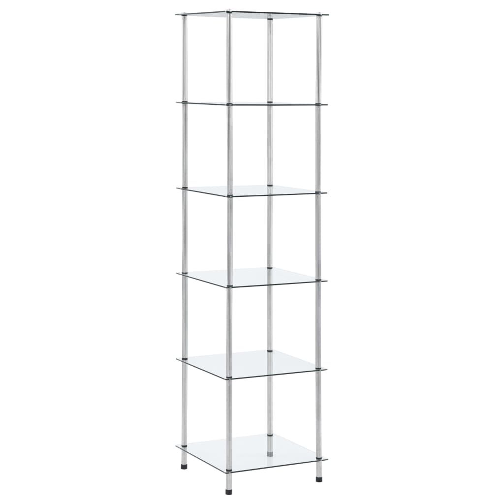 vidaXL Τραπεζάκι Σαλονιού 6 Επιπ. Διαφανές 40x40x160 εκ Ψημένο Γυαλί