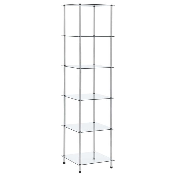 vidaXL Τραπεζάκι Σαλονιού 6 Επιπ. Διαφανές 40x40x160 εκ Ψημένο Γυαλί