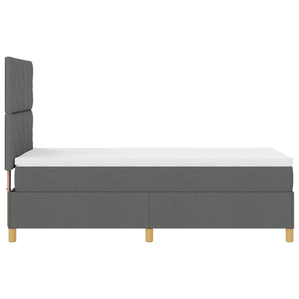 vidaXL Κρεβάτι Box Spring με Στρώμα Σκούρο Γκρι 100x200 εκ. Ύφασμα