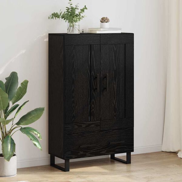 vidaXL Highboard &Mu;&alpha;ύ&rho;&eta; &Omicron;&xi;&upsilon;ά 69,5 x 31 x 115 &epsilon;&kappa;. &Epsilon;&pi;&epsilon;&xi;&epsilon;&rho;&gamma;&alpha;&sigma;&mu;έ&nu;&omicron; &xi;ύ&lambda;&omicron;