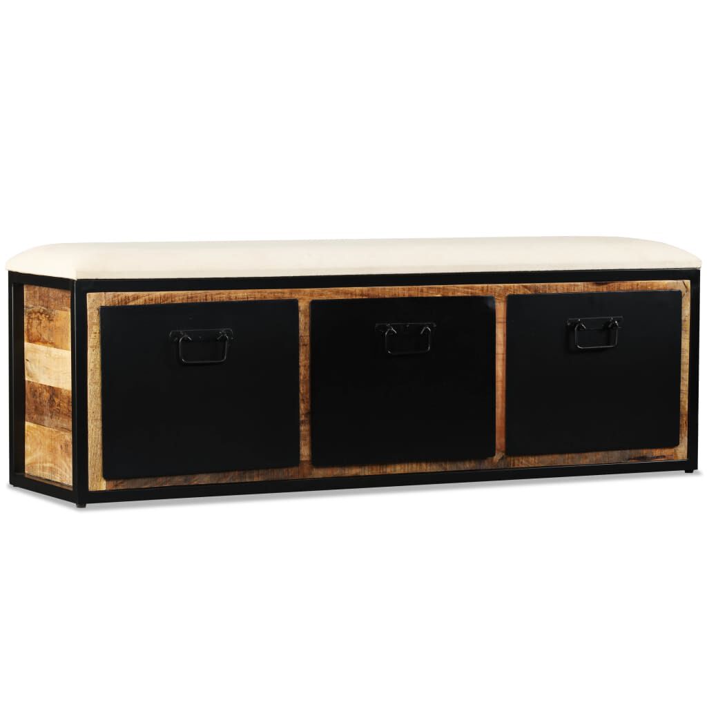 vidaXL Πάγκος Αποθήκευσης με 3 Συρτάρια 120x30x40 εκ Μασίφ Ξύλο Μάνγκο