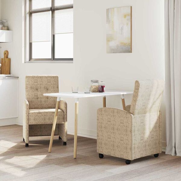 vidaXL Καρέκλες φαγητού με τροχούς 2 pcs Ανοιχτό γκρι 57 x 67 x 98 εκ