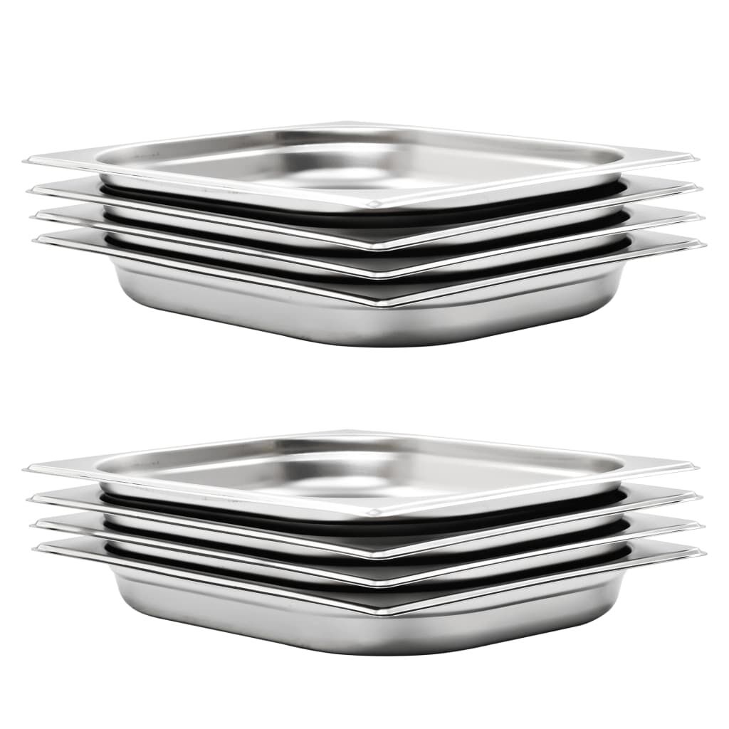 vidaXL Λεκάνες Gastronorm 8 τεμ. GN 1/2 40 χιλ. από Ανοξείδωτο Ατσάλι