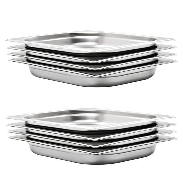 vidaXL Λεκάνες Gastronorm 8 τεμ. GN 1/2 40 χιλ. από Ανοξείδωτο Ατσάλι