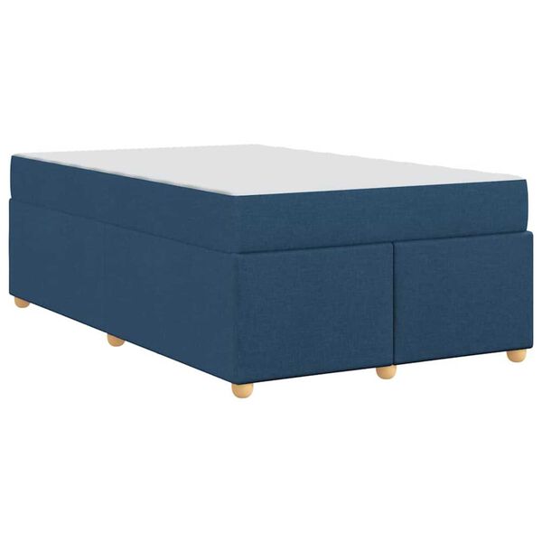 vidaXL Σκελετός Κρεβατιού με στρώμα Μπλε 120 x 190 cm ύφασμα
