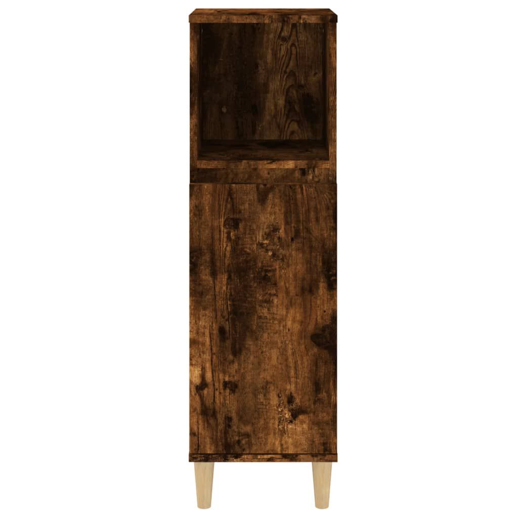 vidaXL Ντουλάπι Μπάνιου Καπνιστή Δρυς 30x30x100 εκ. Επεξεργασμένο Ξύλο