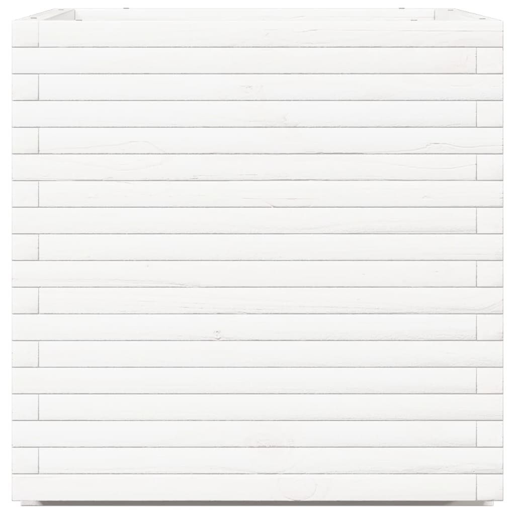 vidaXL Ζαρντινιέρα Λευκή 70x70x72 εκ. από Μασίφ Ξύλο Πεύκου