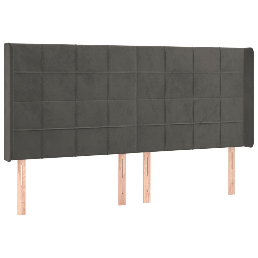 vidaXL Κρεβάτι Boxspring με Στρώμα & LED Σκ. Γκρι 180x200εκ. Βελούδινο