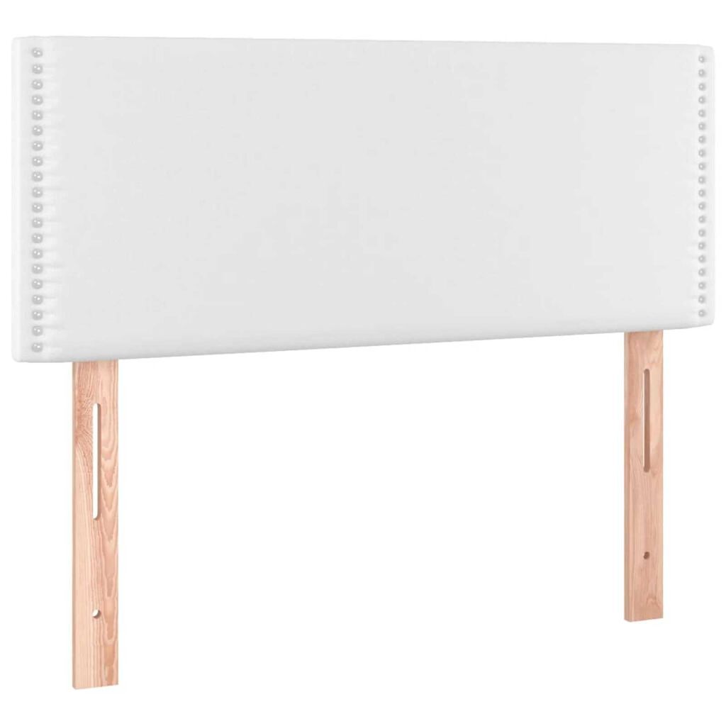 vidaXL Κρεβάτι Boxspring με Στρώμα Λευκό 120x190εκ.από Συνθετικό Δέρμα