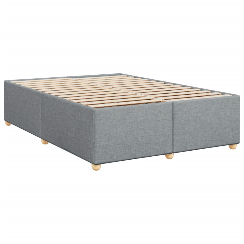 vidaXL Κρεβάτι Boxspring με Στρώμα Ανοιχτό Γκρι 140x200 εκ. Υφασμάτινο