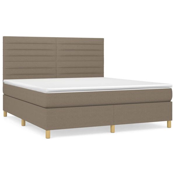 vidaXL &Kappa;&rho;&epsilon;&beta;ά&tau;&iota; Boxspring &mu;&epsilon; &Sigma;&tau;&rho;ώ&mu;&alpha; Taupe 160x200 &epsilon;&kappa;. &Upsilon;&phi;&alpha;&sigma;&mu;ά&tau;&iota;&nu;&omicron;