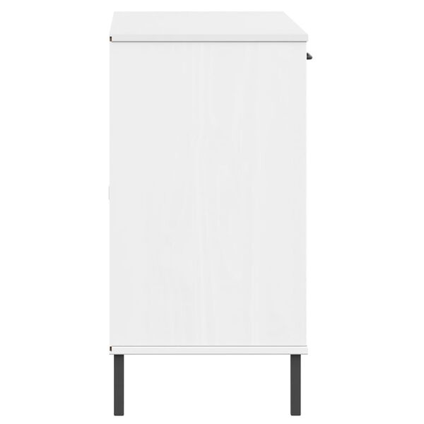vidaXL Ντουλάπι OSLO Λευκό 113x40x77 εκ. Μασίφ Ξύλο με Μετ. Πόδια