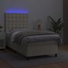 vidaXL &Kappa;&rho;&epsilon;&beta;ά&tau;&iota; Boxspring &mu;&epsilon; &Sigma;&tau;&rho;ώ&mu;&alpha; & LED &Kappa;&rho;&epsilon;&mu; 80x200 &epsilon;&kappa;. &Sigma;&upsilon;&nu;&theta;. &Delta;έ&rho;&mu;&alpha;